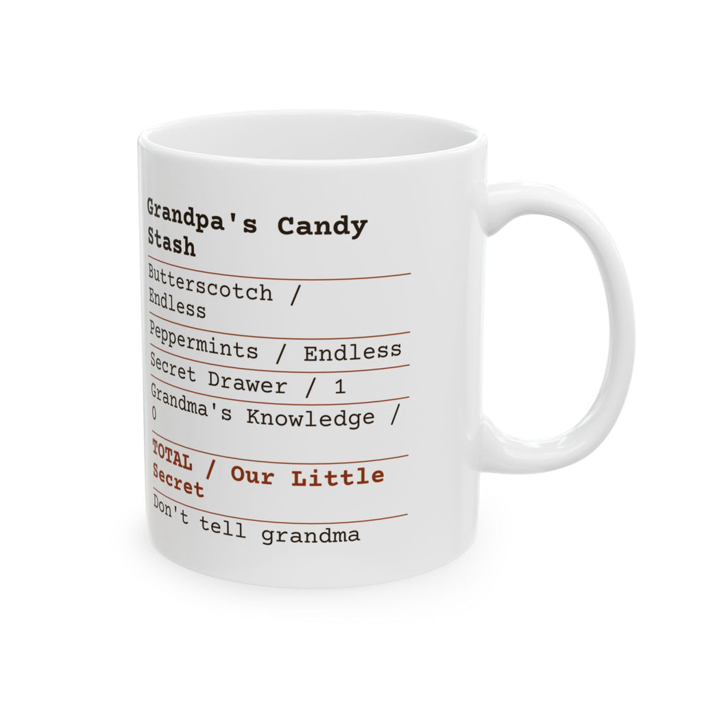 Funny Grandpa Candy Receipt Coffee Mug Secret For Grandpa
