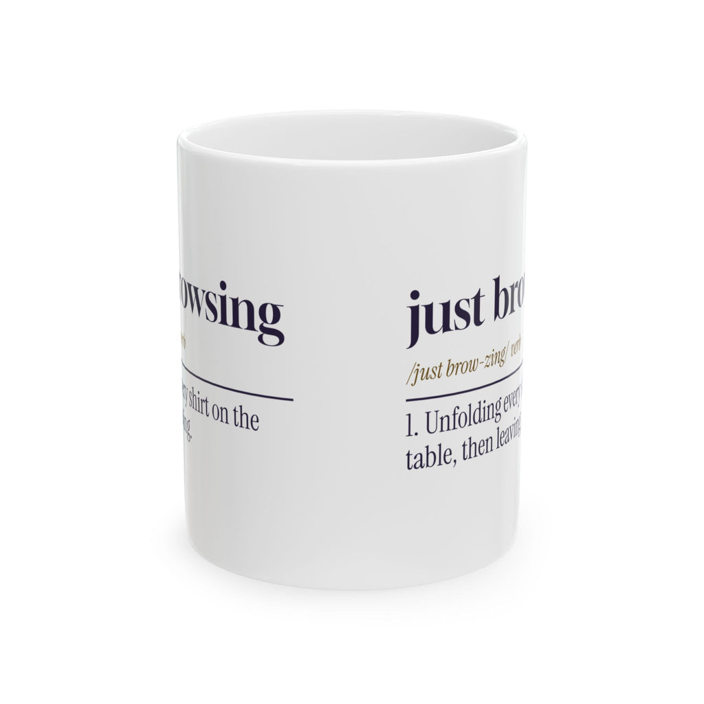 Funny Retail Worker Coffee Mug Just Browsing Dictionary Definition