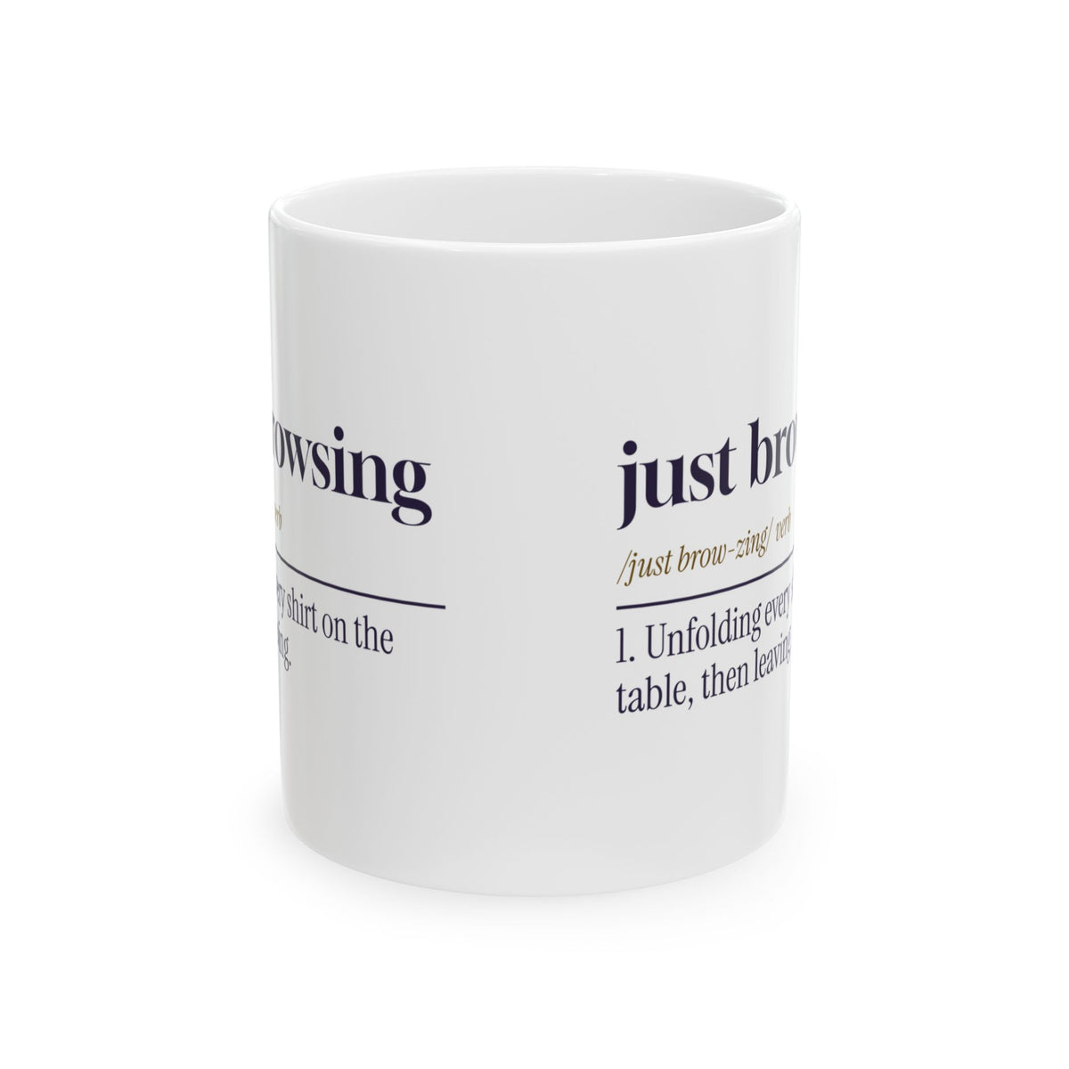 Funny Retail Worker Coffee Mug Just Browsing Dictionary Definition
