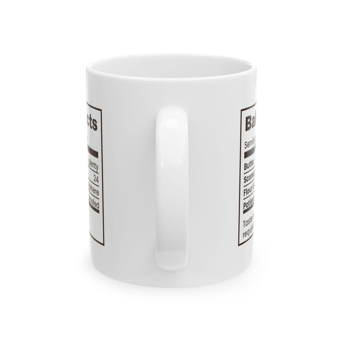 Funny Baker Coffee Mug Bakery Facts Nutrition Label