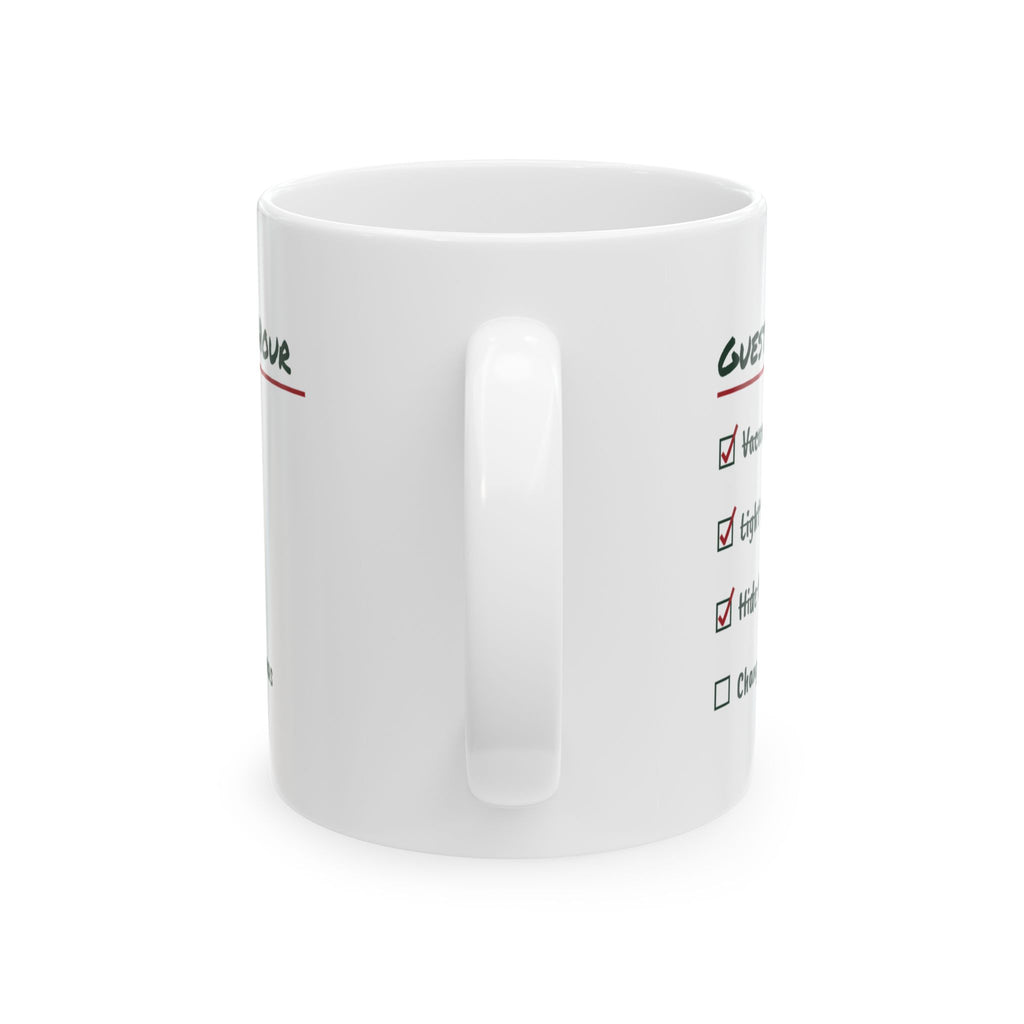 Funny Christmas Host Coffee Mug Guests In An Hour Checklist