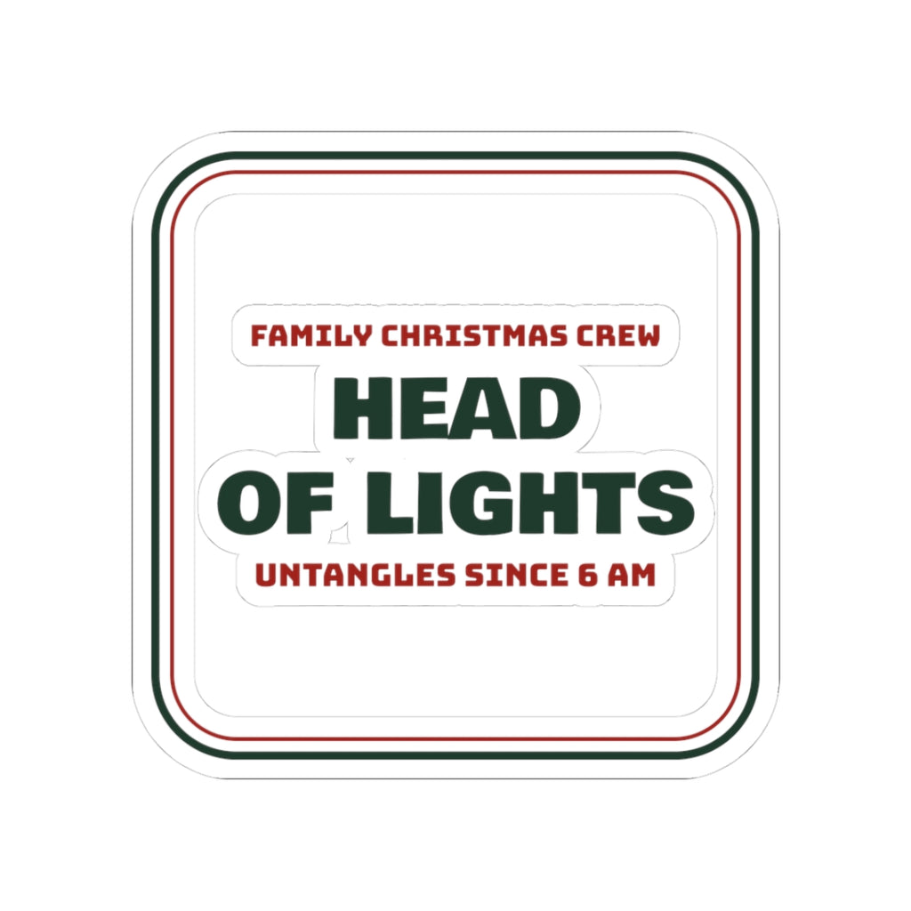 Matching Family Christmas Sticker Head Of Lights Family Crew