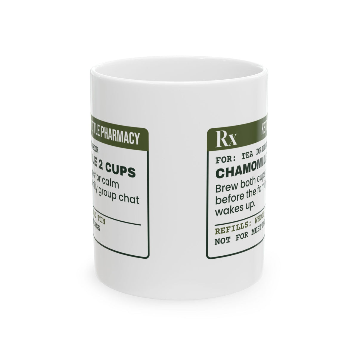 Funny Tea Lover Coffee Mug Chamomile 2 Cups Prescription For Tea Drinkers