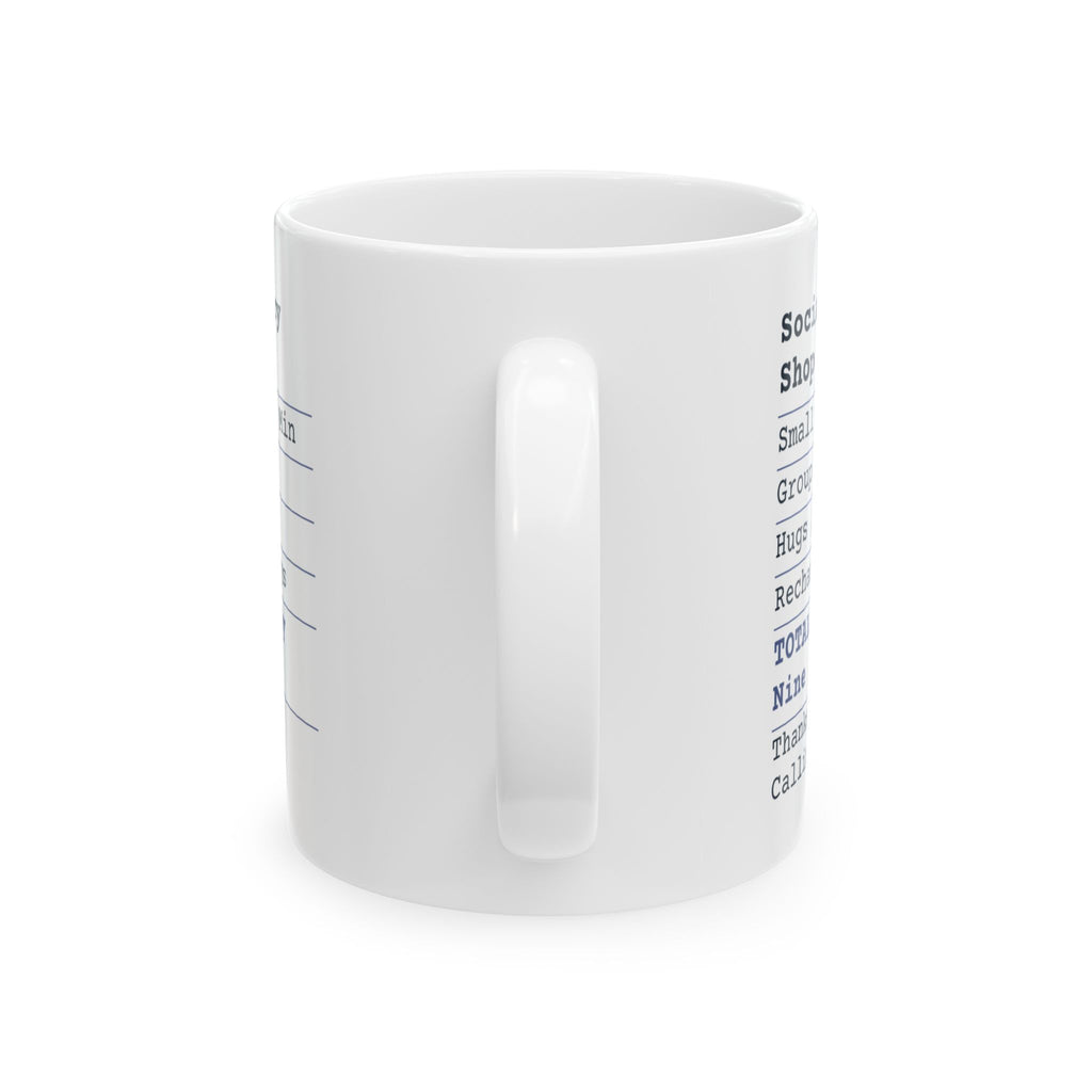 Funny Introvert Coffee Mug Social Battery Shop Receipt For Introverts