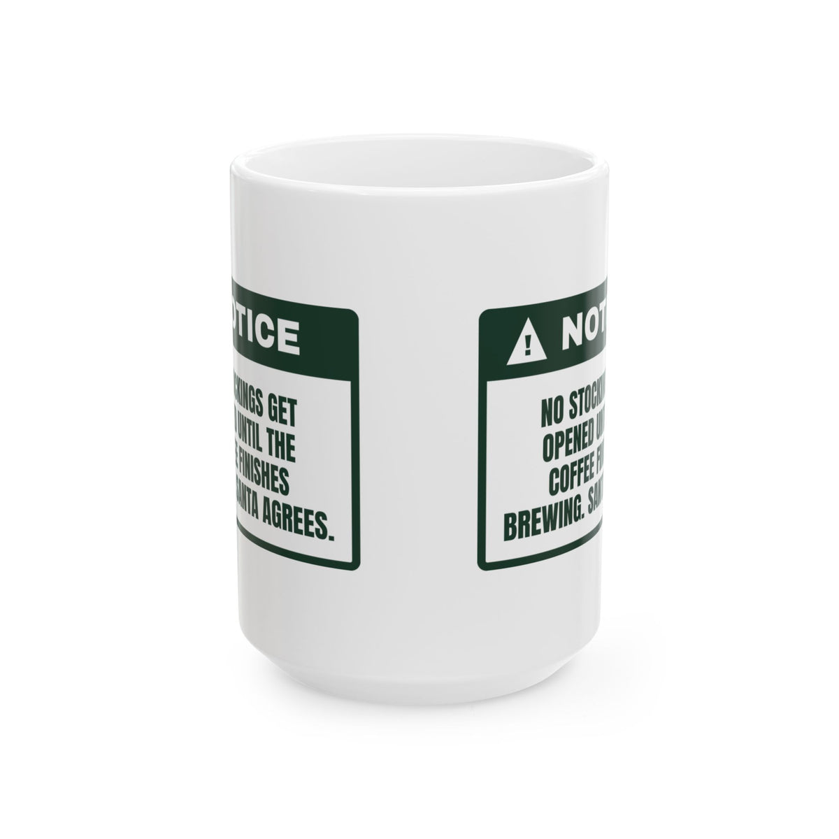 Funny Christmas Coffee Mug Stockings Wait Until The Coffee Brews