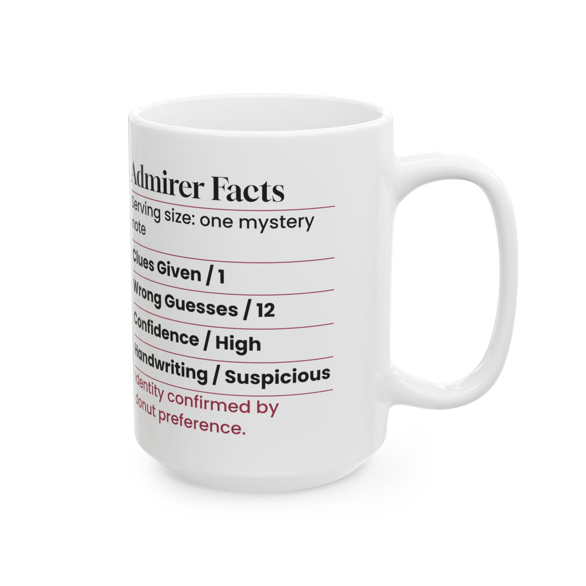 Funny Secret Admirer Facts Coffee Mug For Coworkers