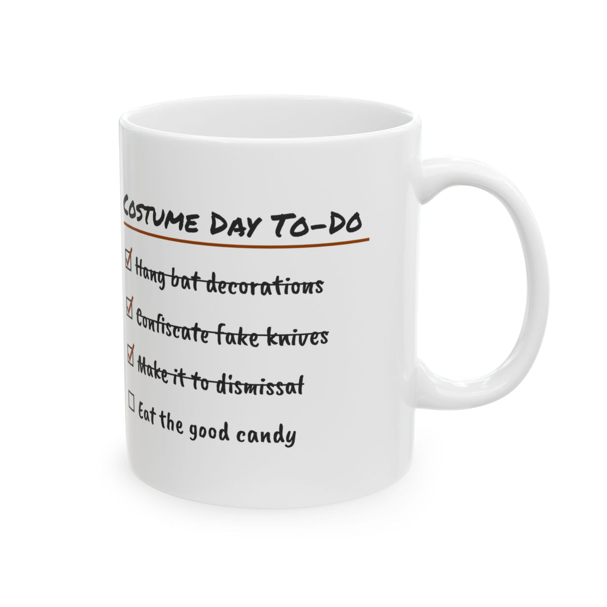 Funny Teacher Coffee Mug Costume Day Checklist Design For Teachers