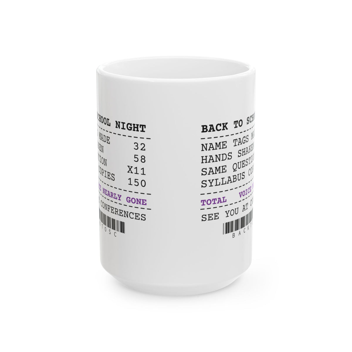 Funny Teacher Coffee Mug Back To School Night Receipt For Teachers