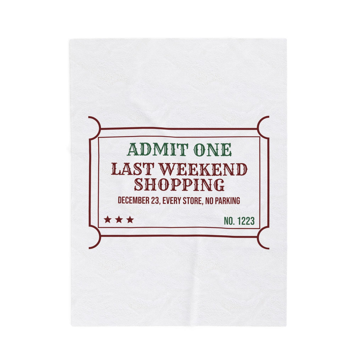 Funny Christmas Shopping Throw Blanket Last Weekend Shopping Ticket