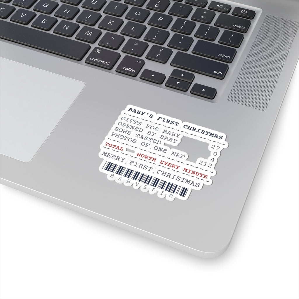 Funny Christmas Sticker Baby's First Christmas Receipt For Parents