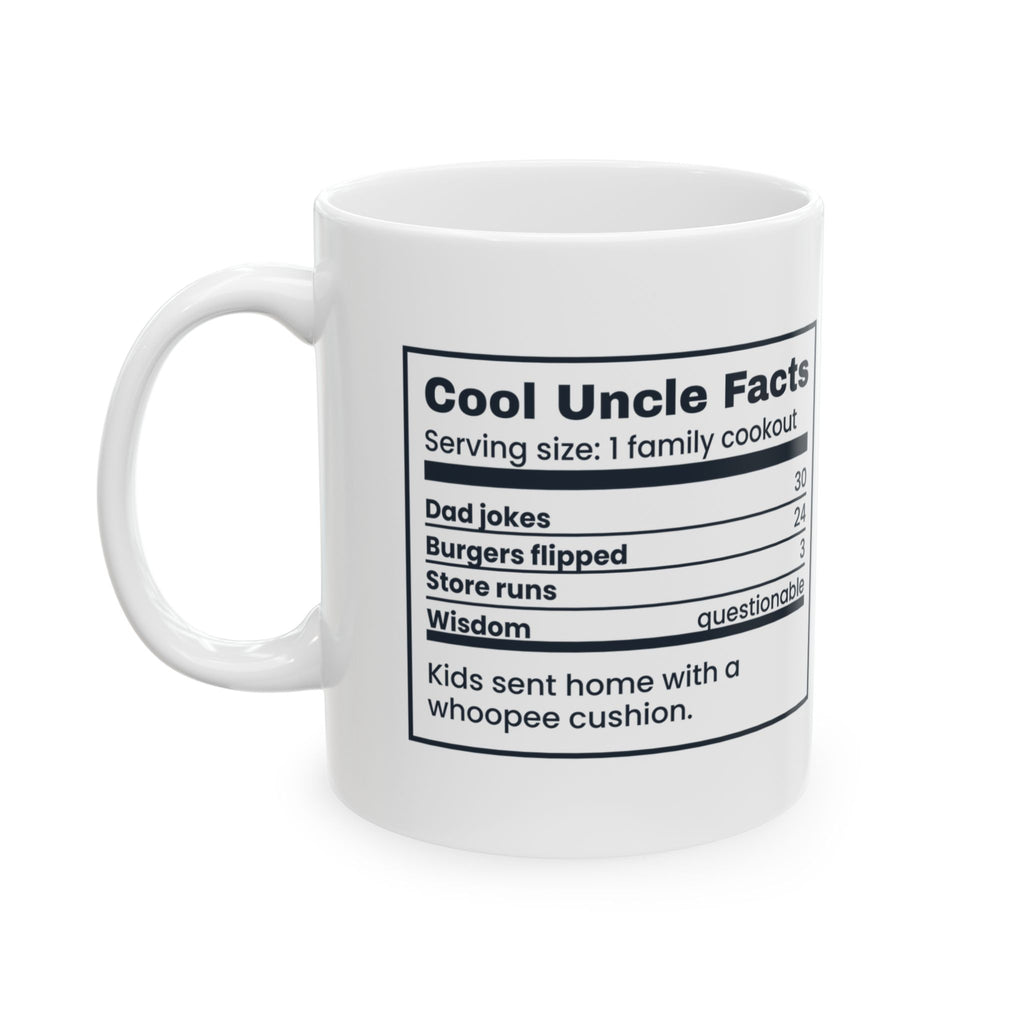Funny Uncle Coffee Mug Cool Uncle Facts Nutrition Label