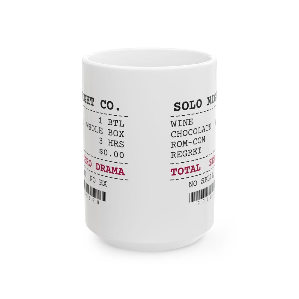 Funny Single Coffee Mug Solo Night Receipt Wine Chocolate For Her