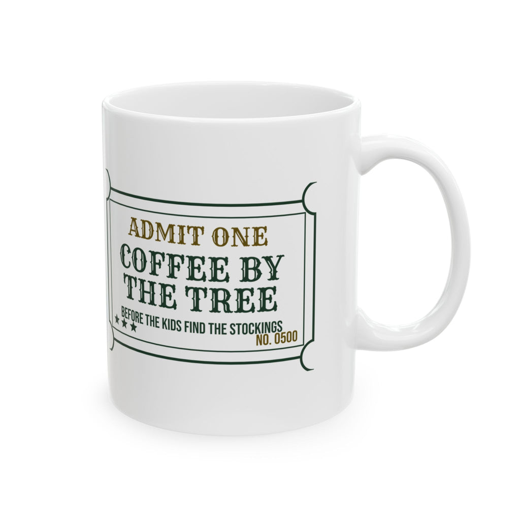 Christmas Coffee Mug Coffee By The Tree Lights On House Quiet