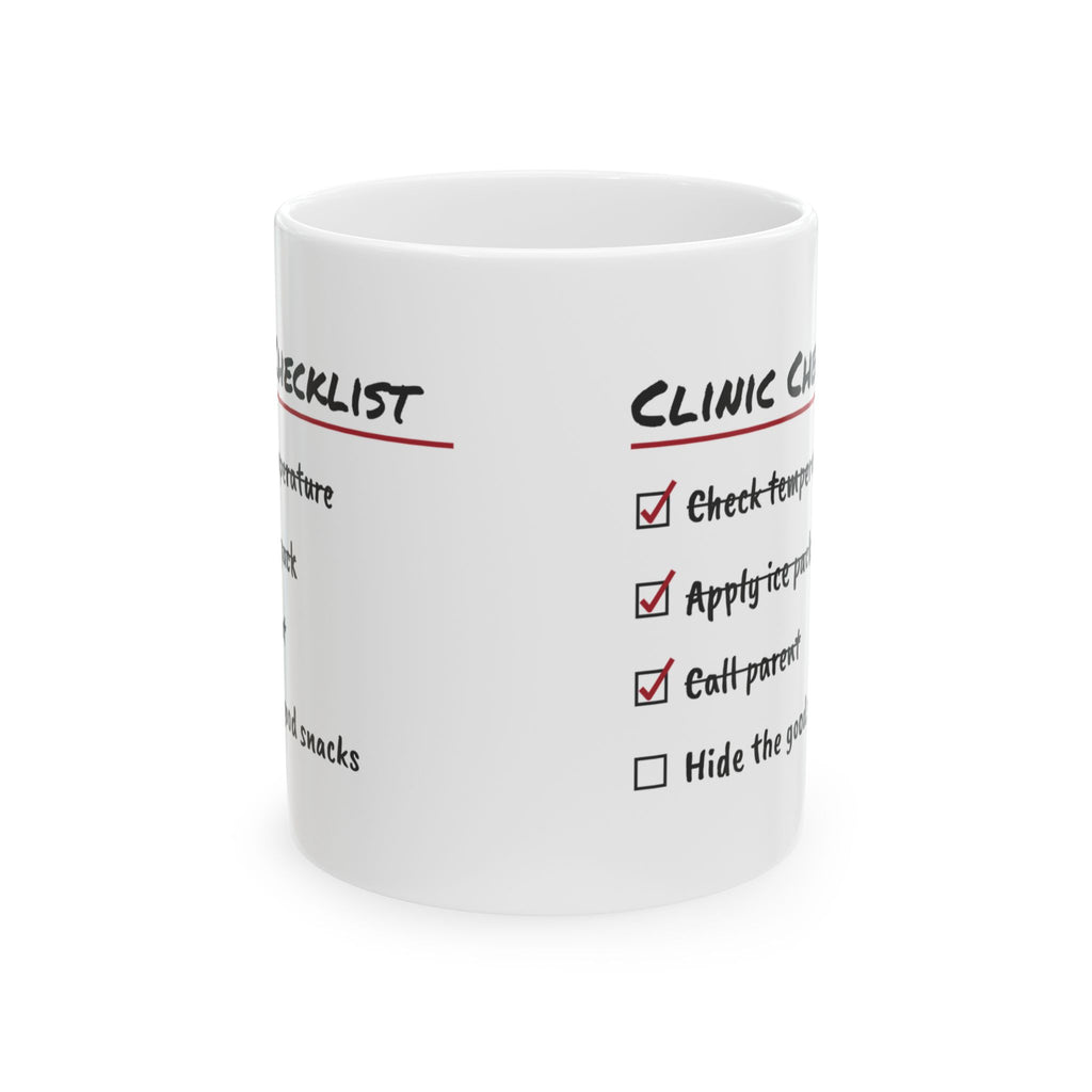 Funny School Nurse Coffee Mug Clinic Checklist For School Nurses