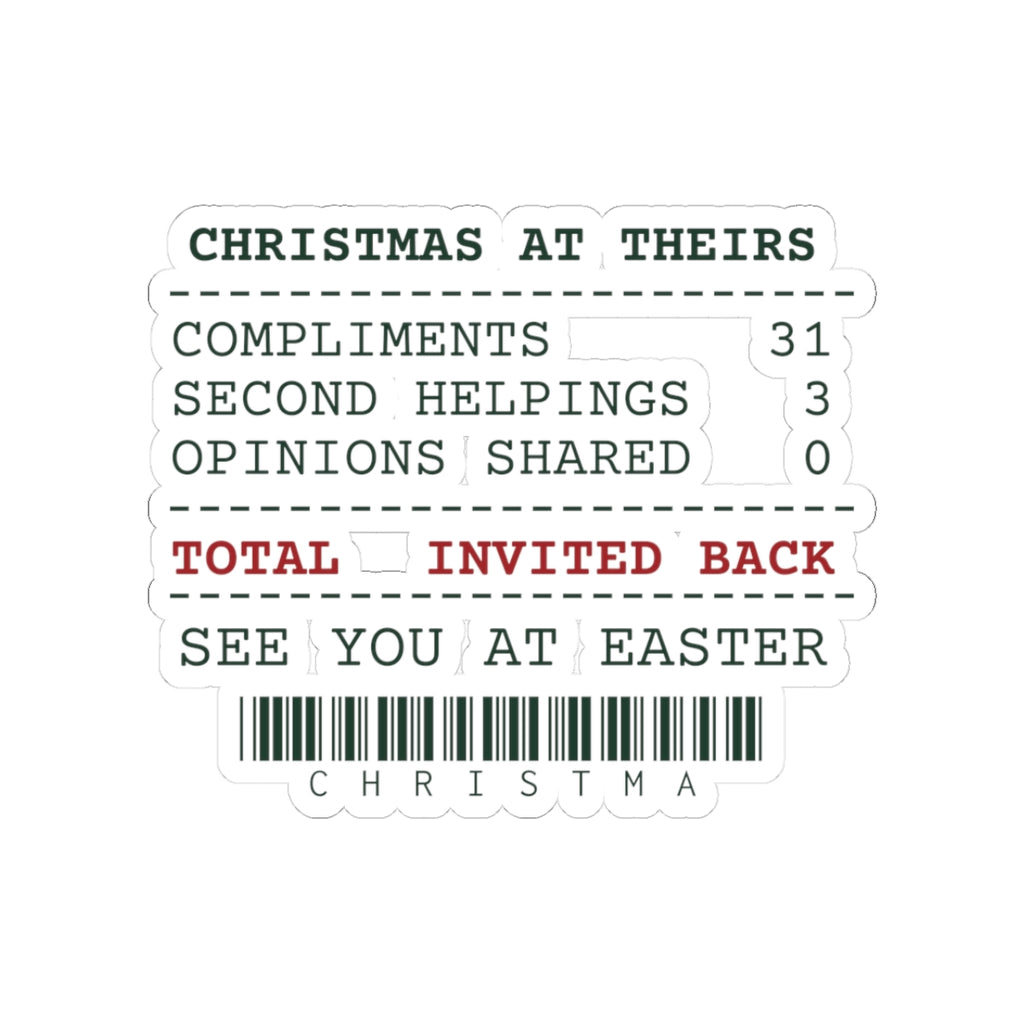 Funny In-Laws Christmas Sticker Opinions Shared 0 Invited Back