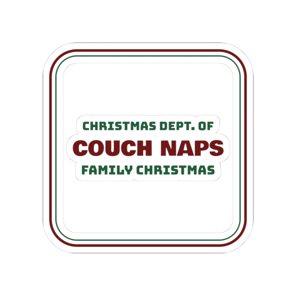 Funny Family Christmas Sticker Dept Of Couch Naps Matching Set
