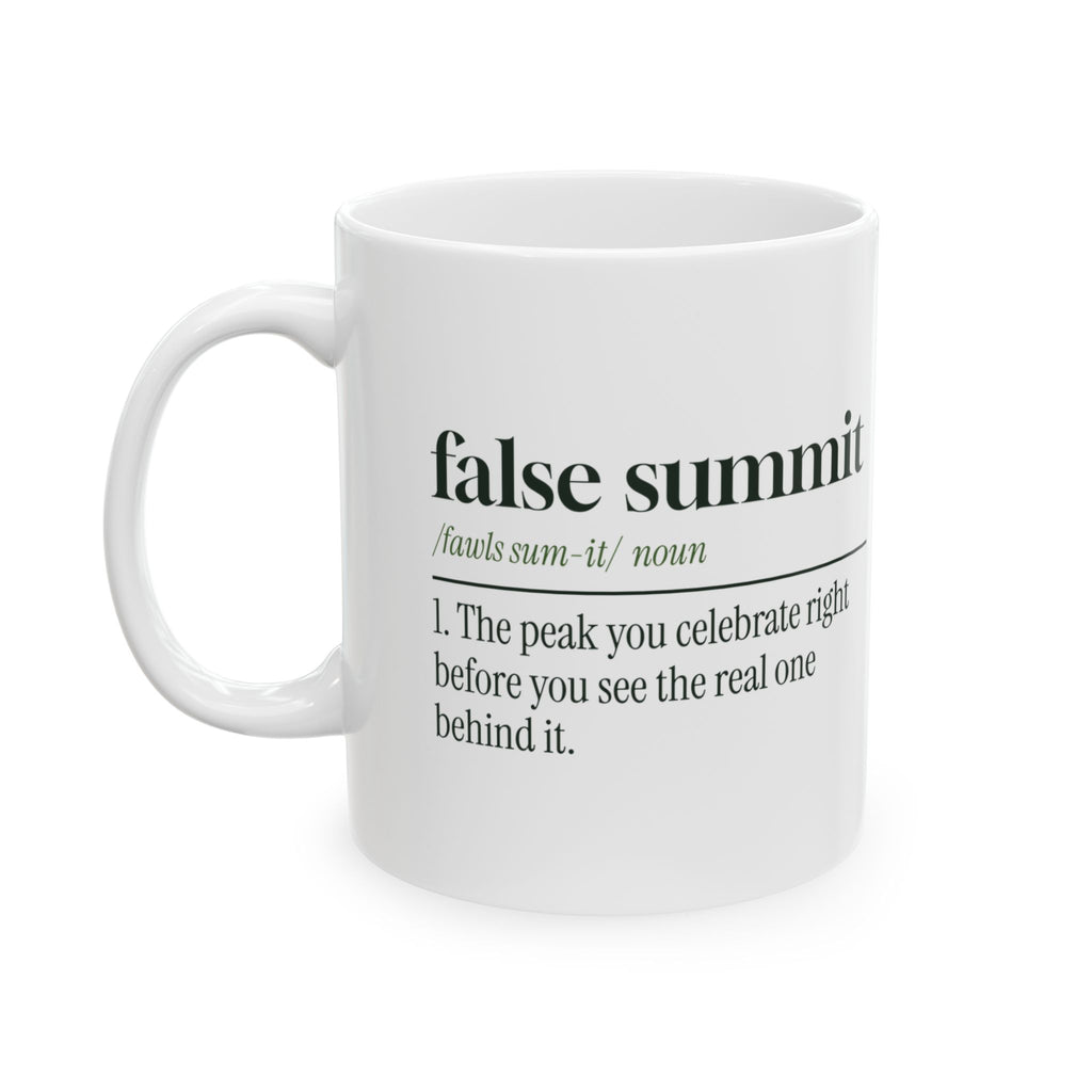 Funny Hiking Mug False Summit Dictionary Definition