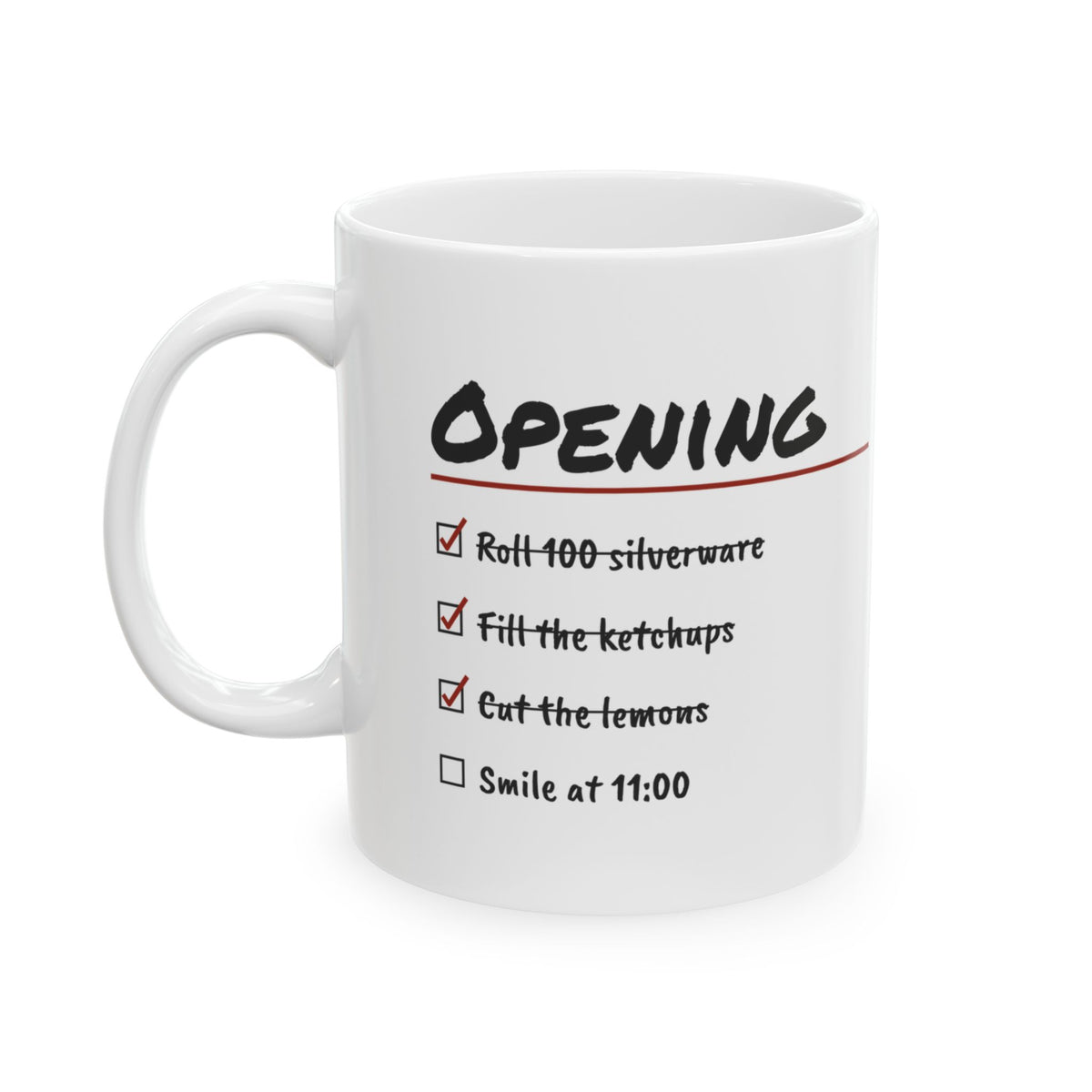 Funny Waitress Coffee Mug Roll 100 Silverware Fill The Ketchups