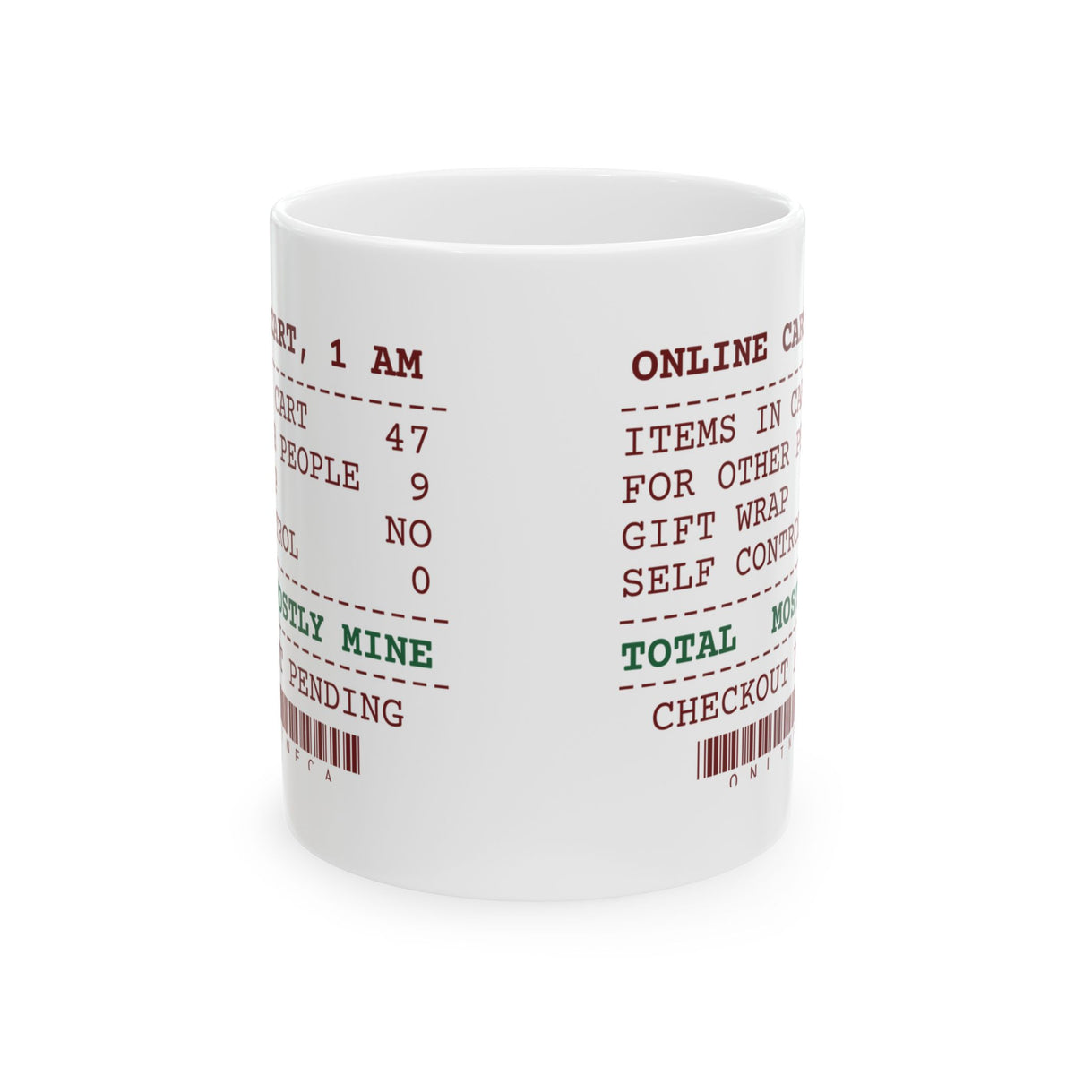 Funny Christmas Shopping Coffee Mug Items In Cart 47 Receipt