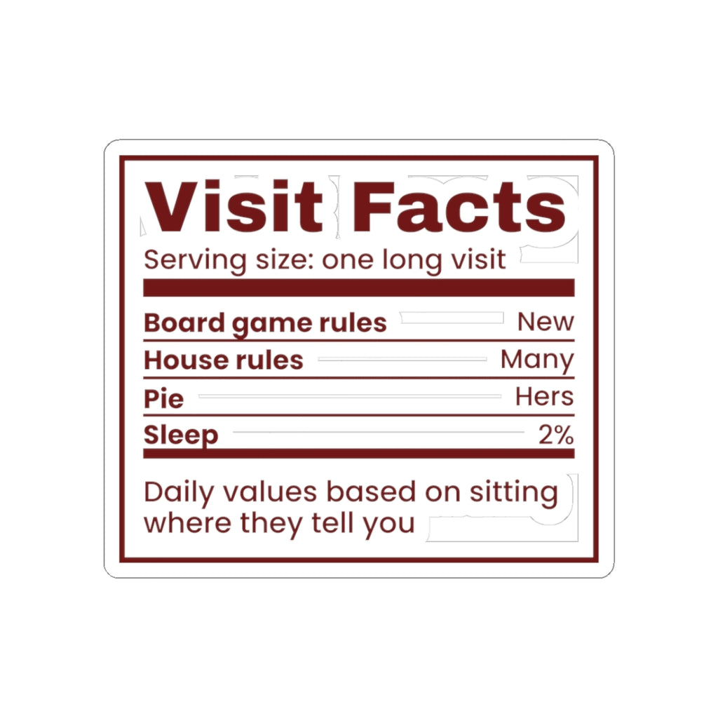 Funny Christmas Sticker Visit Facts House Rules Many For In-Laws