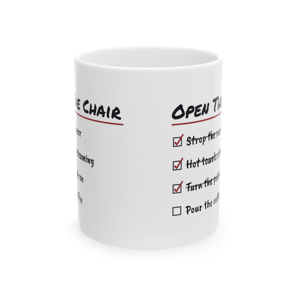 Funny Barber Mug Strop The Razor Pour Coffee Barber Checklist