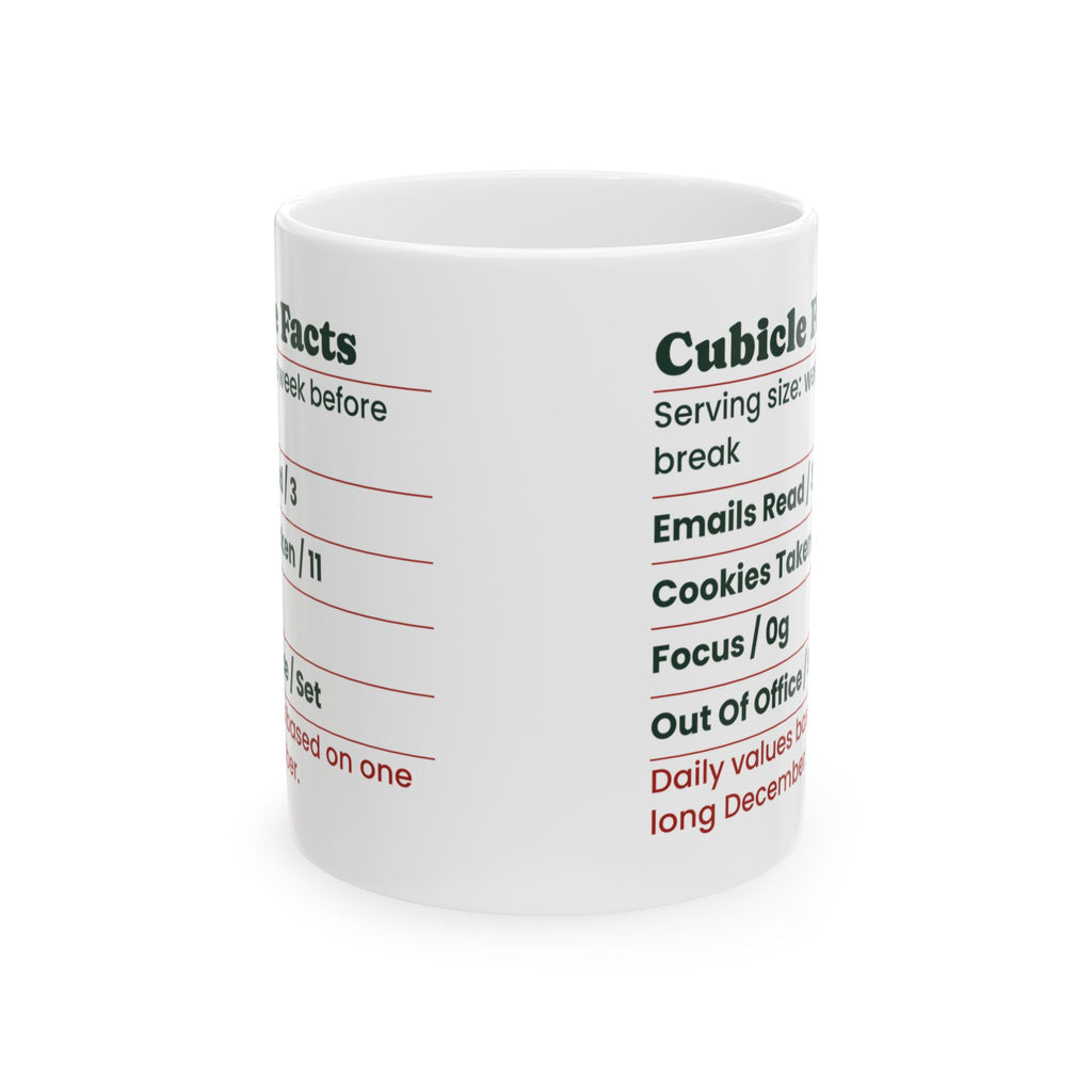 Funny Christmas Coffee Mug Cubicle Facts Label For Coworkers