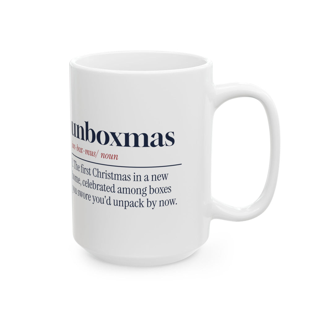Funny Christmas Coffee Mug Unboxmas Definition For New Homeowners