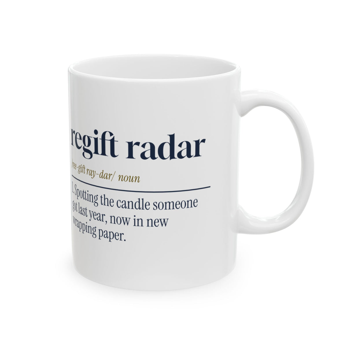 Funny White Elephant Coffee Mug Regift Radar Dictionary Definition