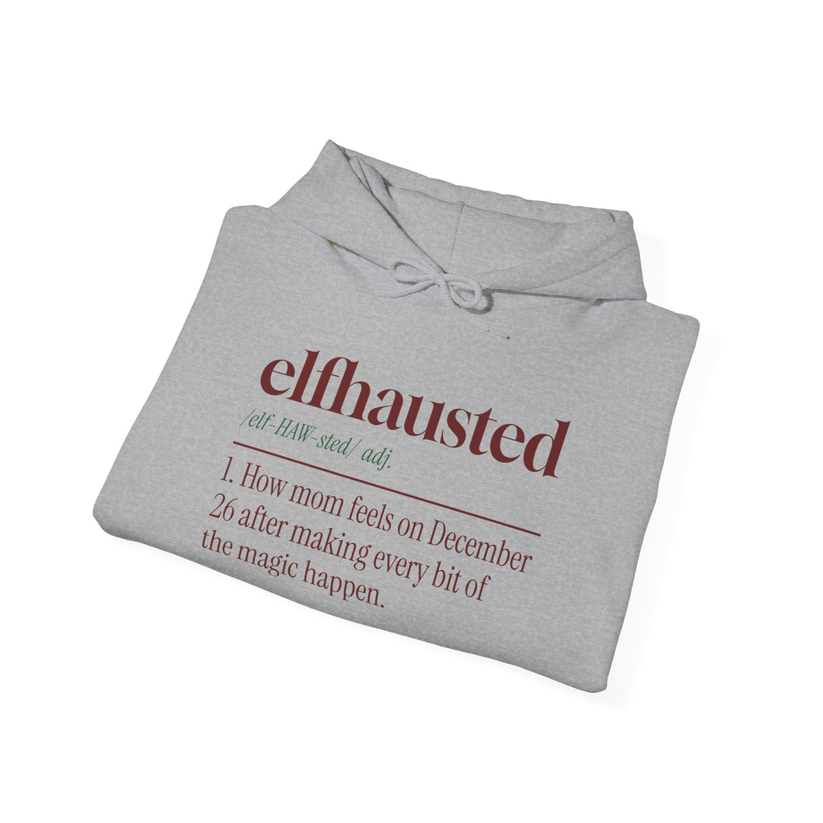 Funny Christmas Mom Hoodie Elfhausted Dictionary Definition