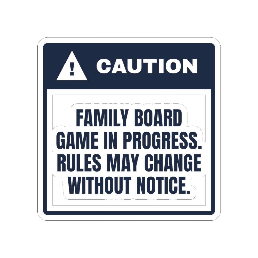 Funny Family Christmas Sticker Family Game Night Caution Label