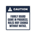 Funny Family Christmas Sticker Family Game Night Caution Label