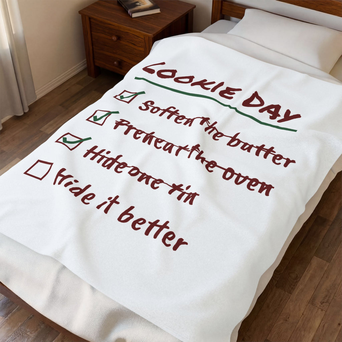 Funny Christmas Cookie Baking Throw Blanket Hide One Tin Checklist