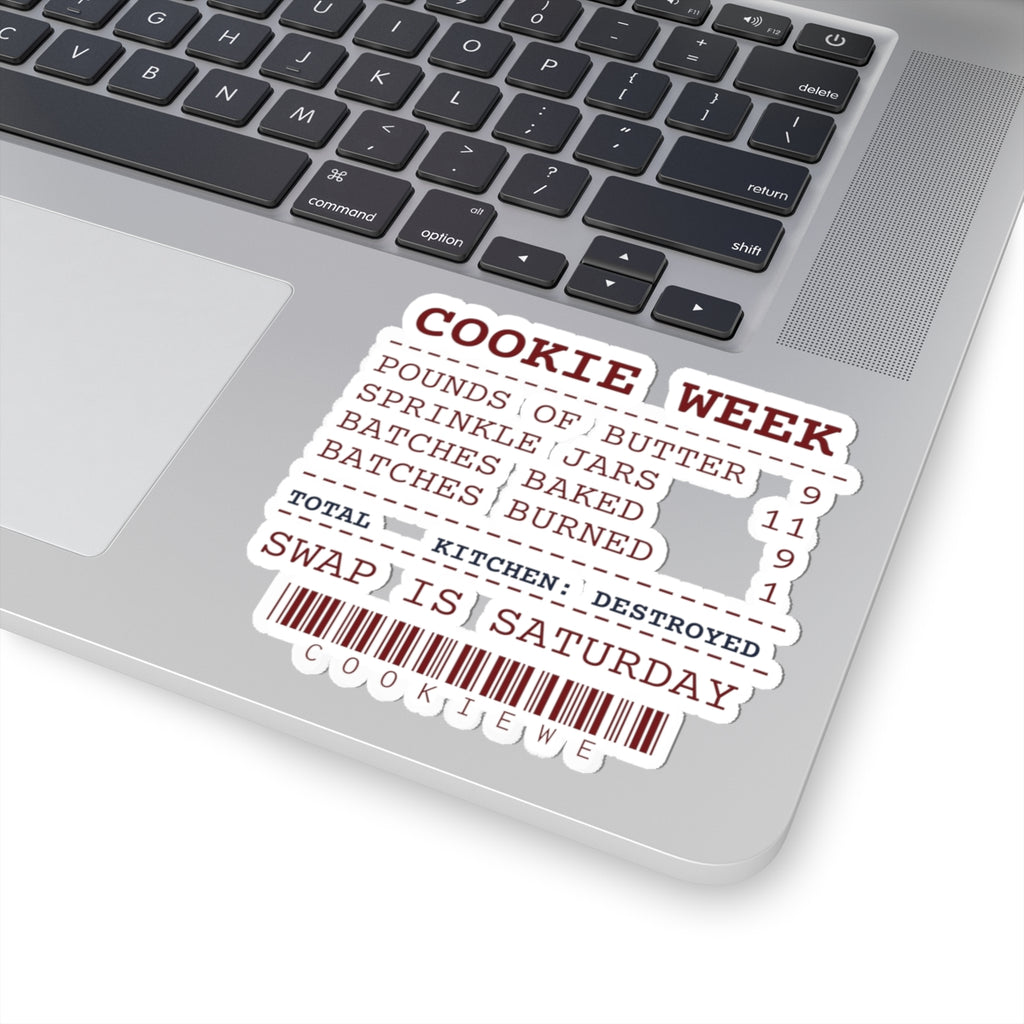 Funny Christmas Baking Sticker Cookie Week Receipt For Bakers