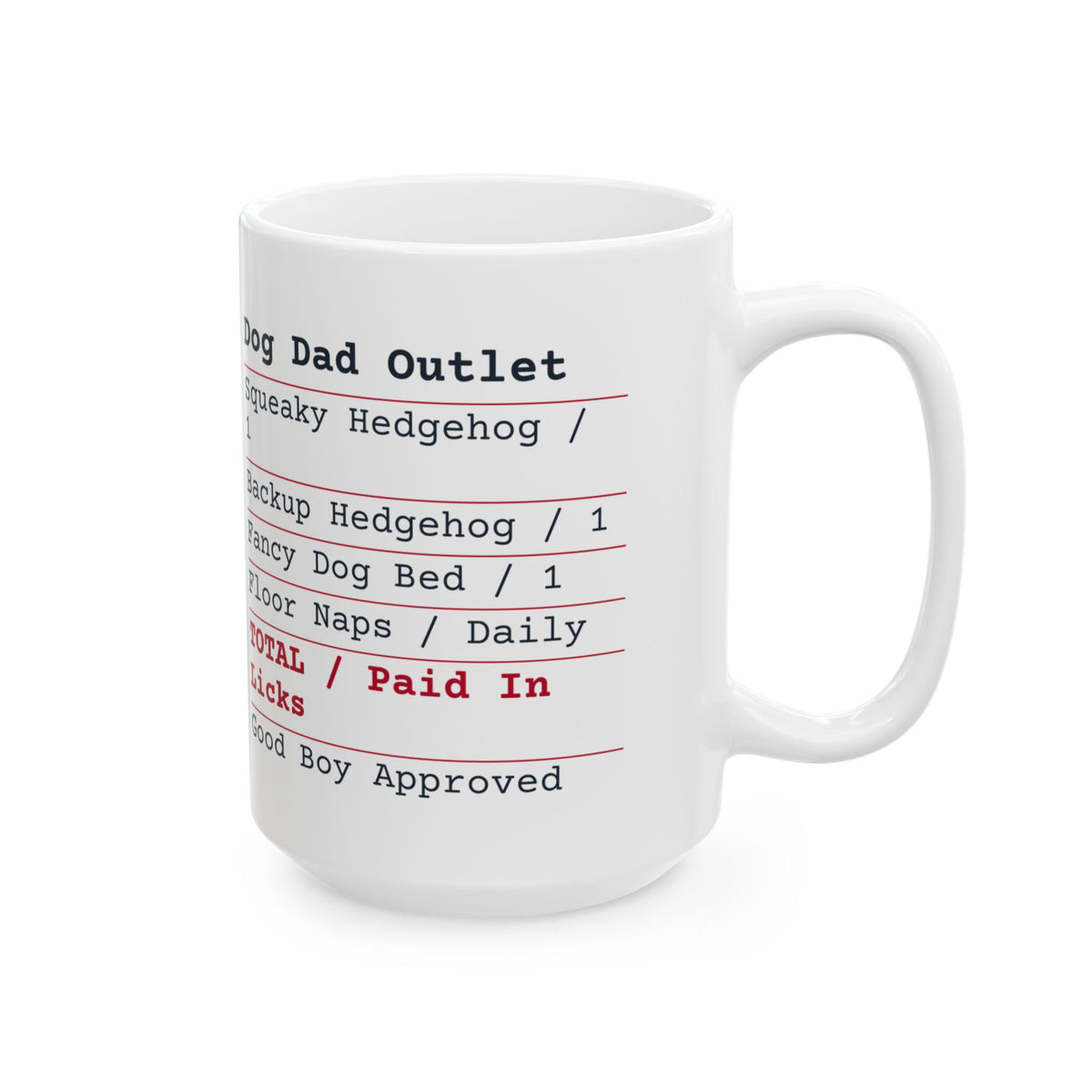 Funny Dog Dad Coffee Mug Dog Dad Outlet Receipt Paid In Licks