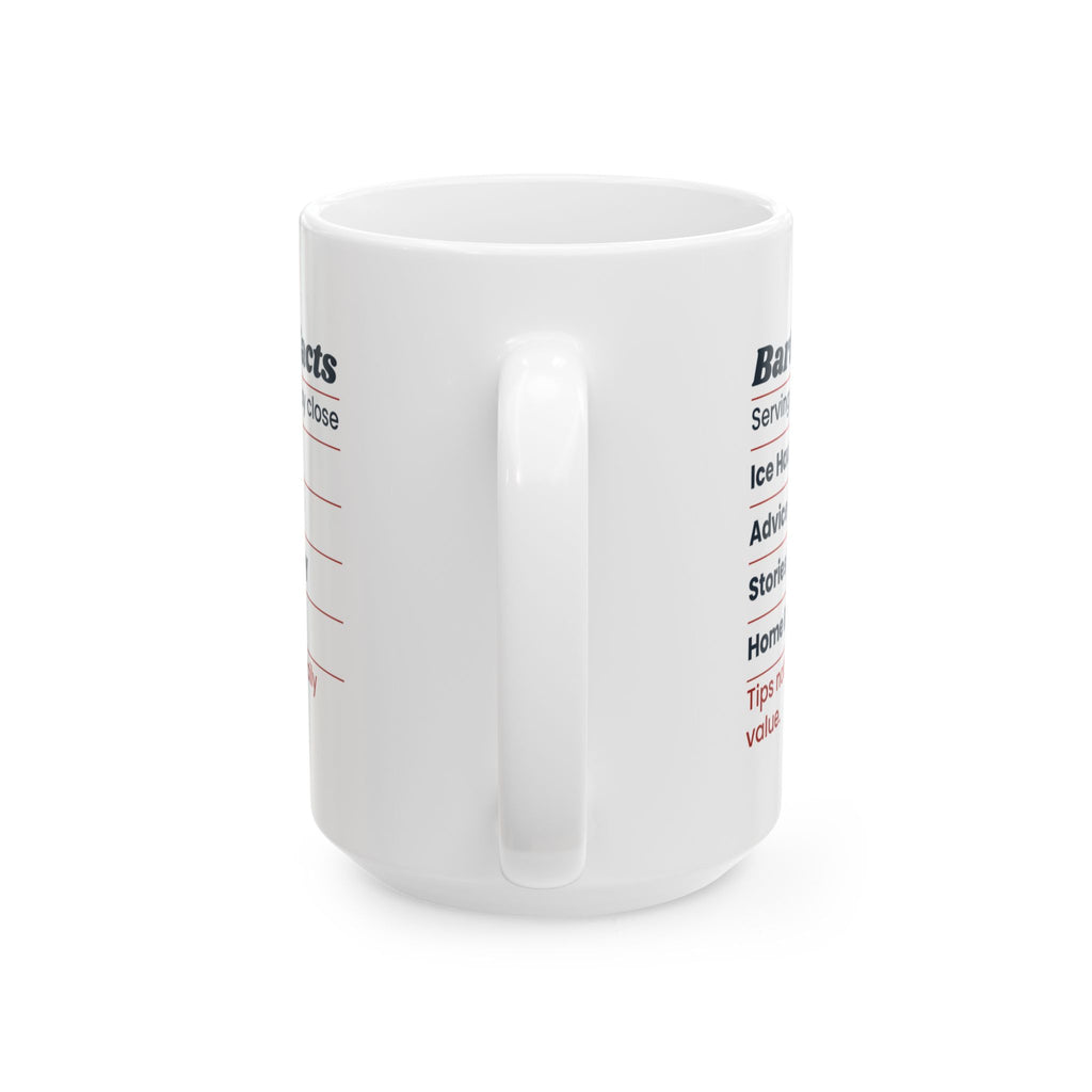 Funny Bartender Coffee Mug Bartender Facts Nutrition Label