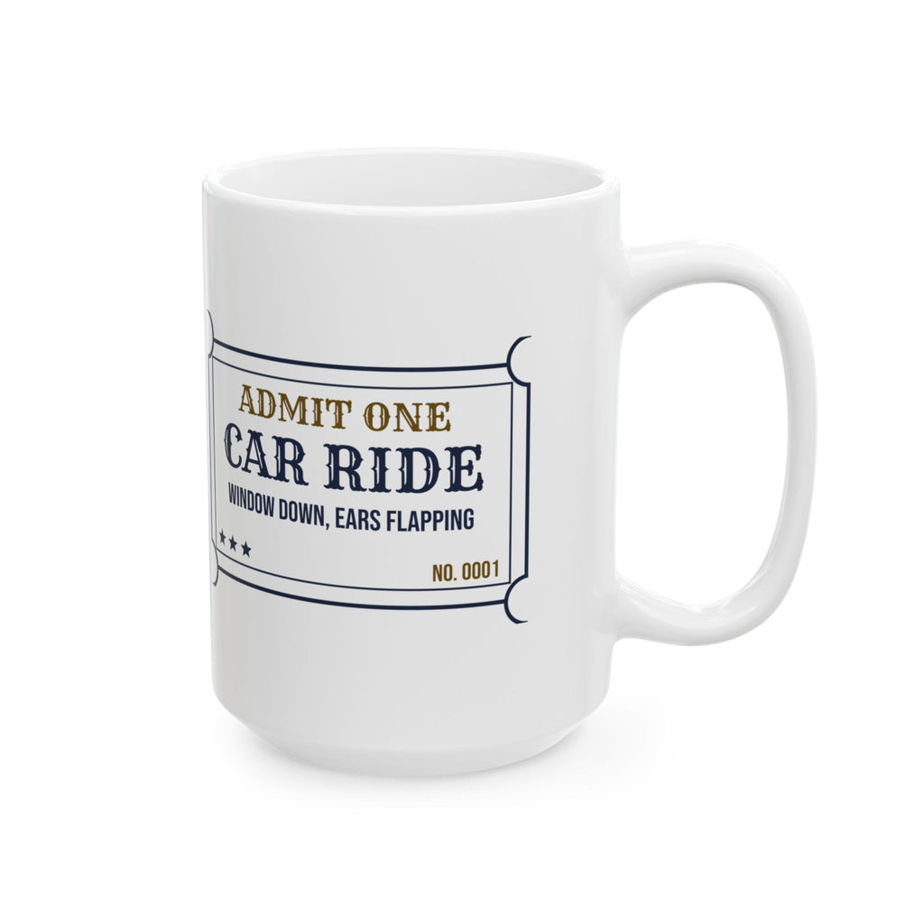 Funny Dog Dad Coffee Mug Car Ride Window Down Ears Flapping Ticket