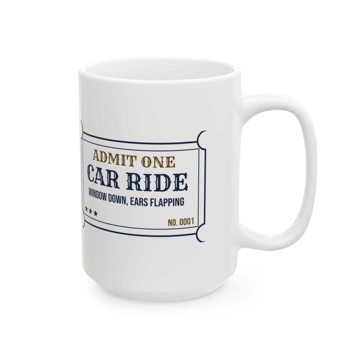 Funny Dog Dad Coffee Mug Car Ride Window Down Ears Flapping Ticket