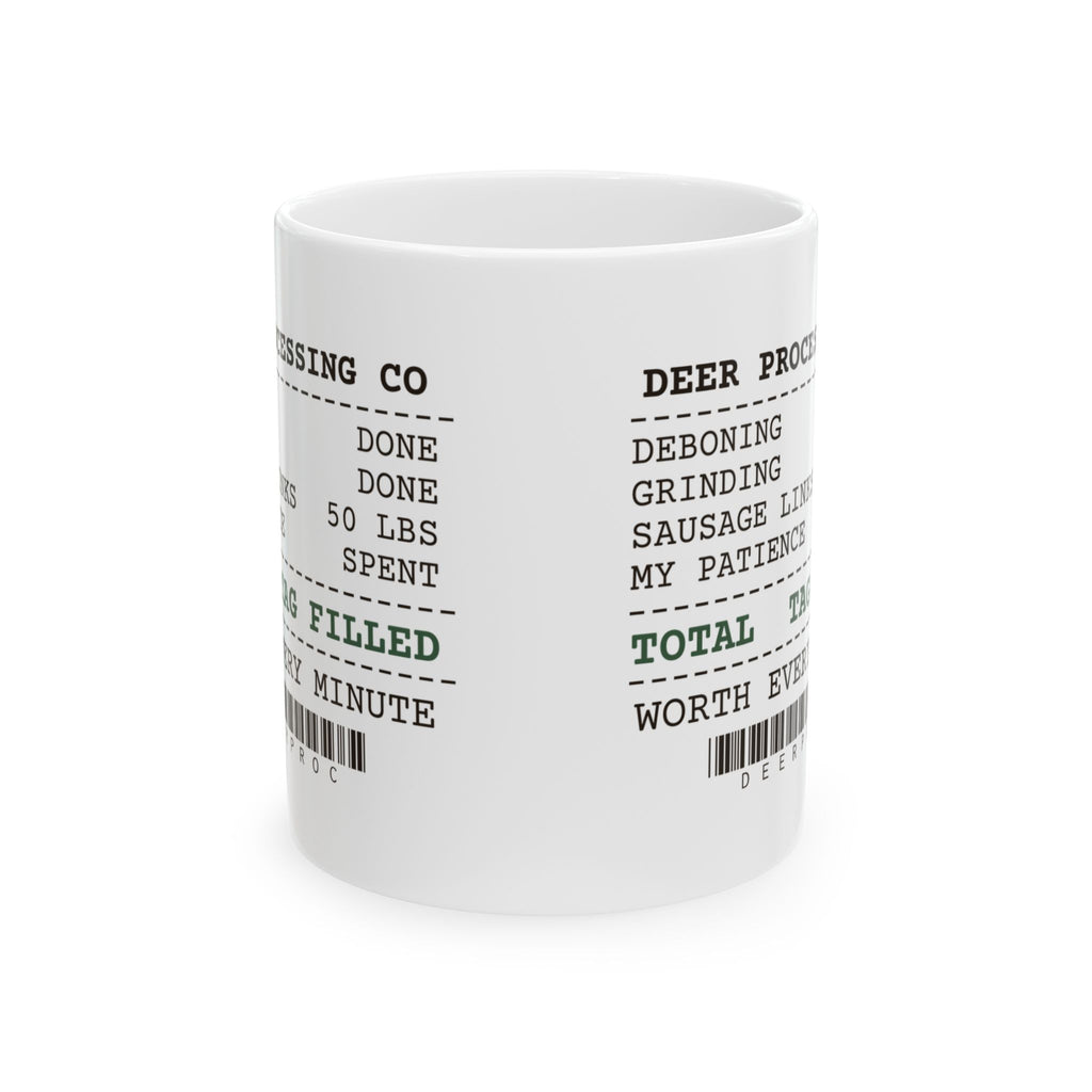 Funny Hunting Mug Processing Receipt Tag Filled
