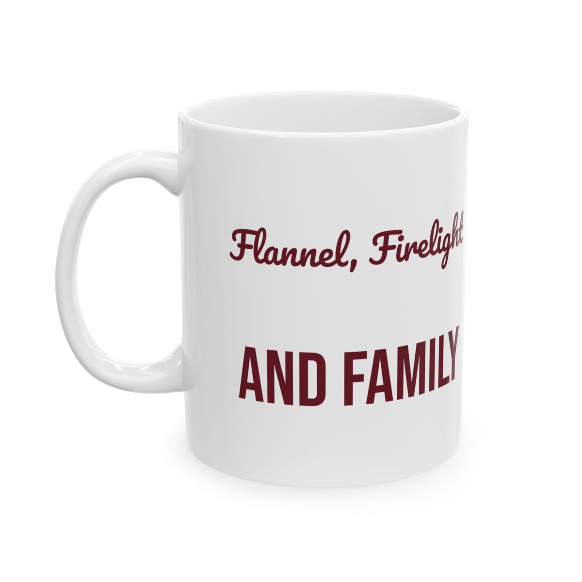 Cozy Christmas Coffee Mug Flannel Firelight And Family