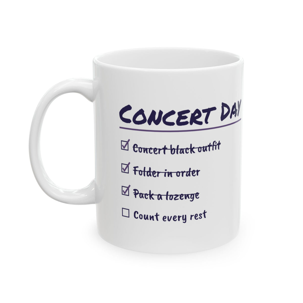 Funny Choir Coffee Mug Concert Day Checklist Count Every Rest