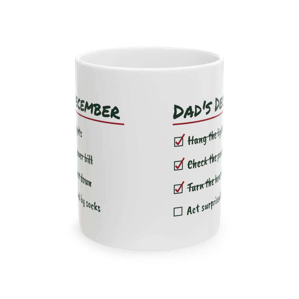Funny Dad Christmas Coffee Mug Act Surprised By Socks Checklist