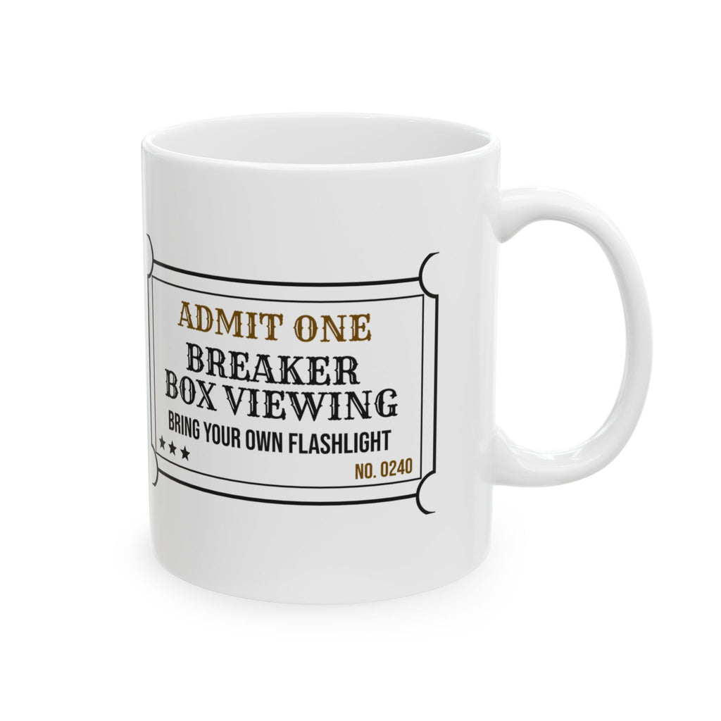 Breaker Box Coffee Mug Viewing Ticket For Electrician