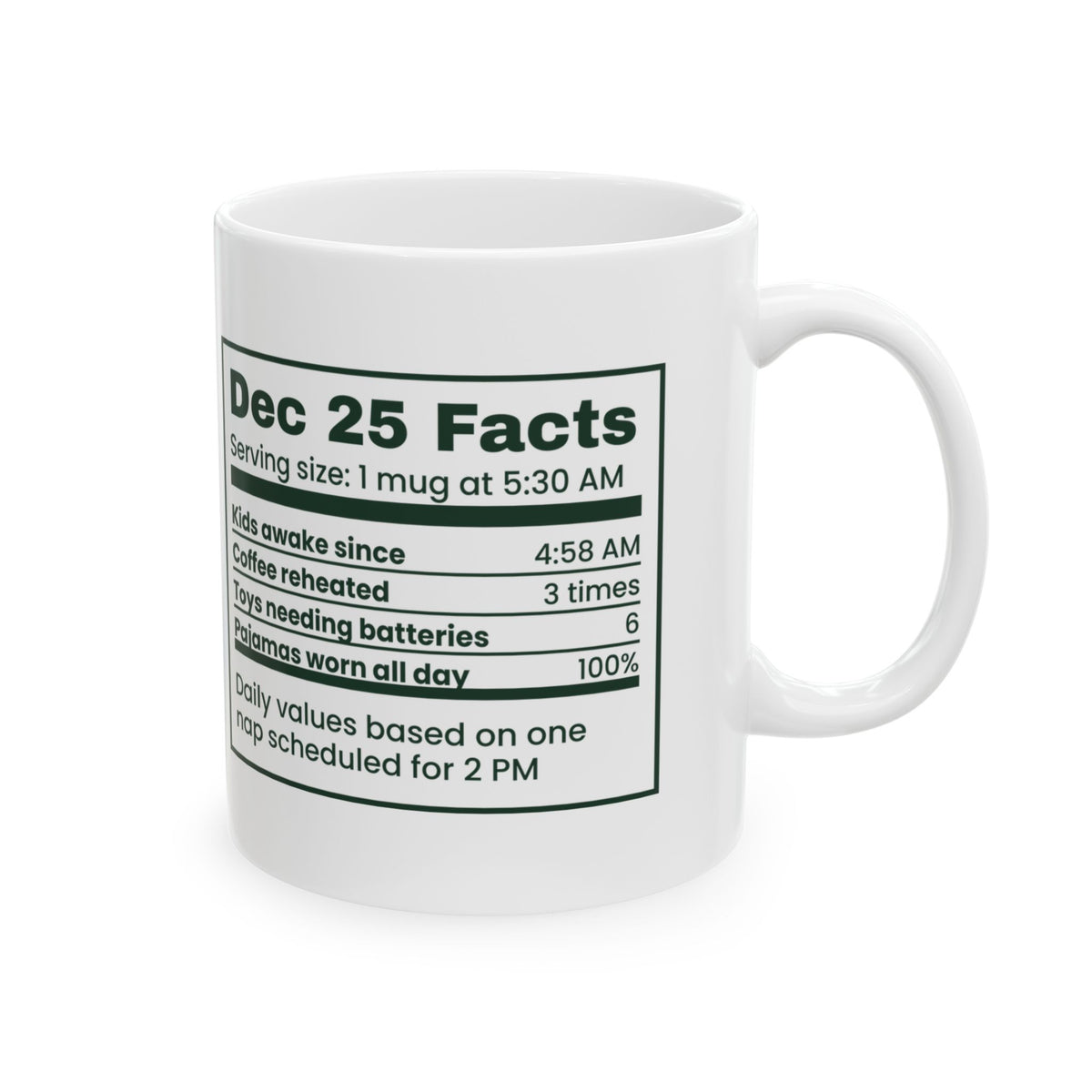 Funny Christmas Coffee Mug Dec 25 Facts Label For Parents