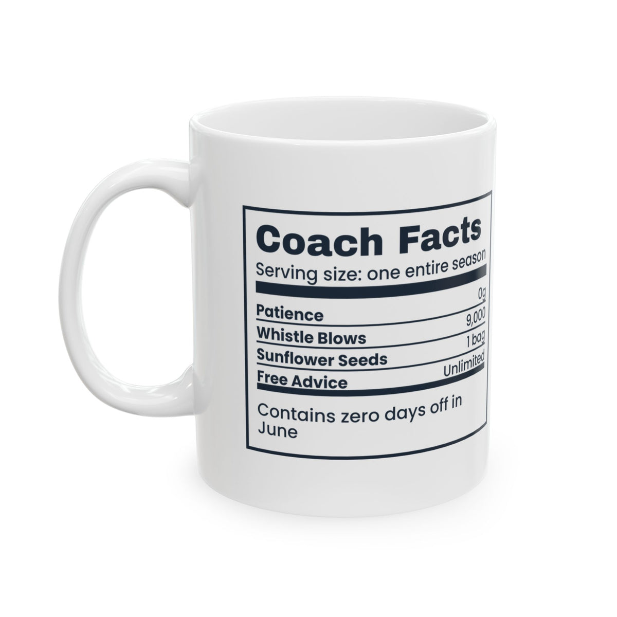 Softball Coach Coffee Mug Coach Facts Nutrition