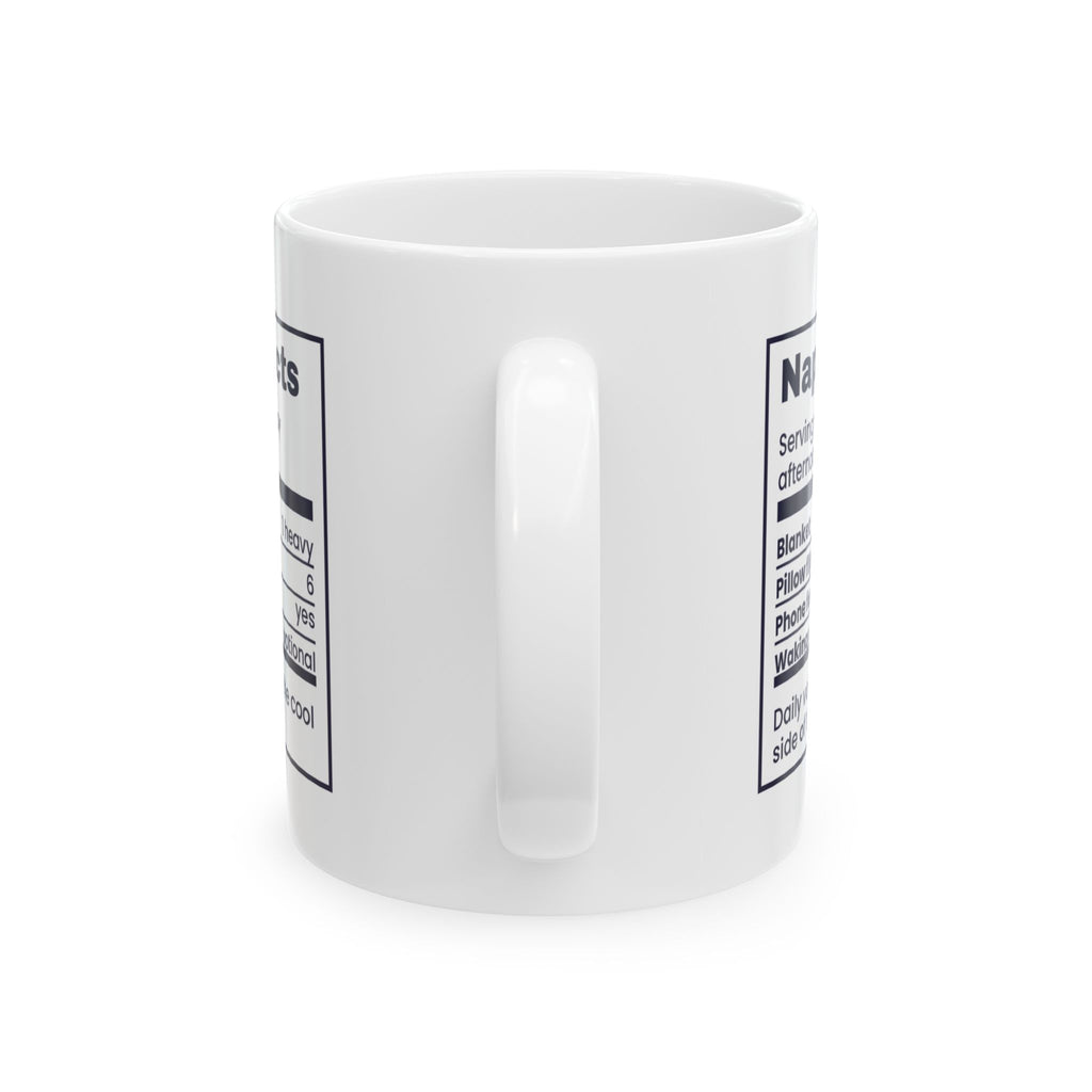 Funny Nap Lover Coffee Mug Napper Facts Nutrition Label