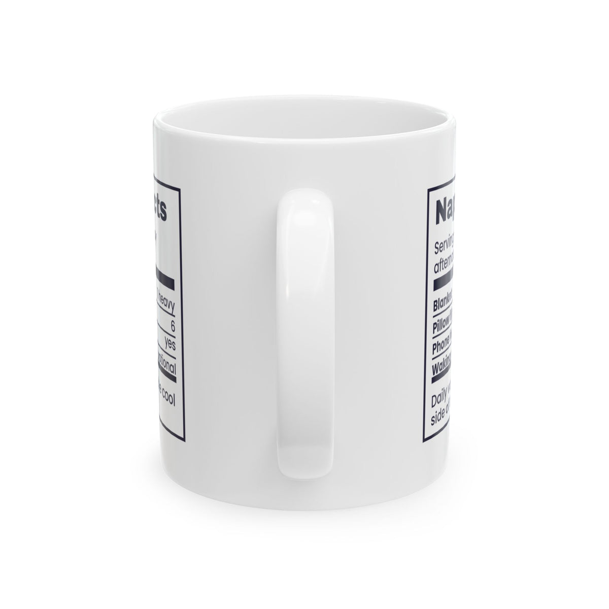 Funny Nap Lover Coffee Mug Napper Facts Nutrition Label