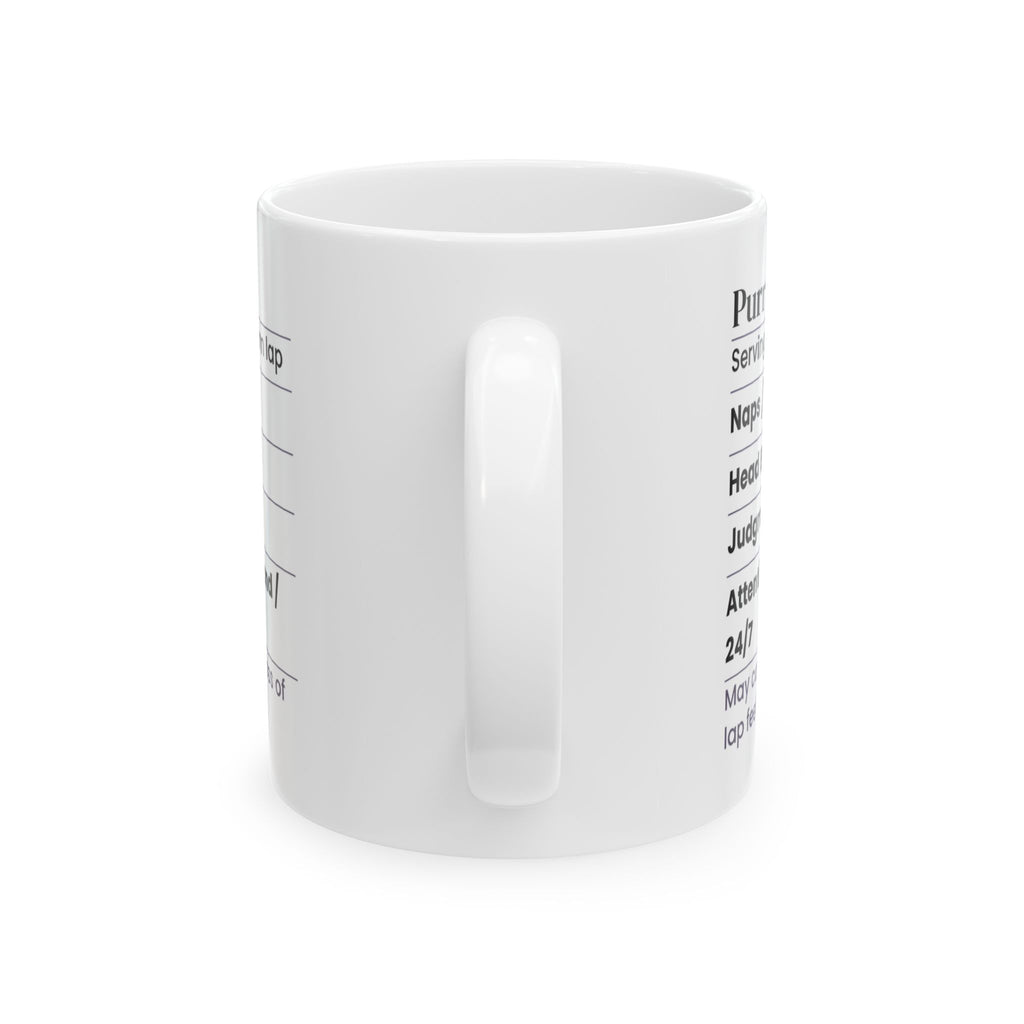 Funny Cat Coffee Mug Purr Facts Label For Cat Lovers