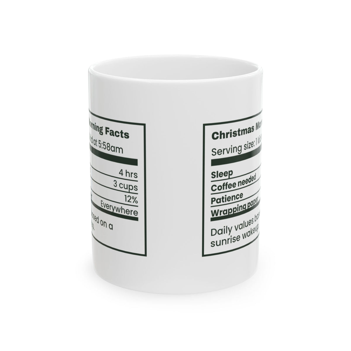 Funny Christmas Family Coffee Mug Christmas Morning Facts For Parents
