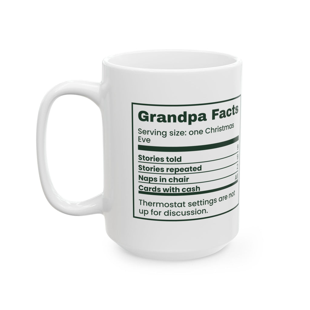 Funny Christmas Grandpa Coffee Mug Grandpa Facts Nutrition Label