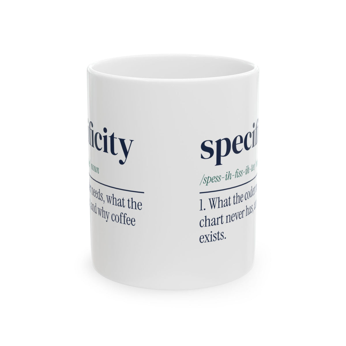 Funny Medical Coder Coffee Mug Specificity Dictionary Definition